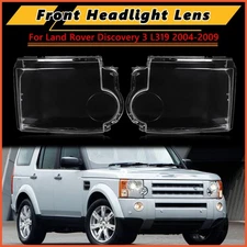 Pair Headlight Lens HeadLamp Cover Shell For Land Rover Discovery LR3 2005-2009