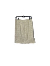 Talbots Parisian Tweed 6P Beige Cream Nubby Knit Lined pencil skirt