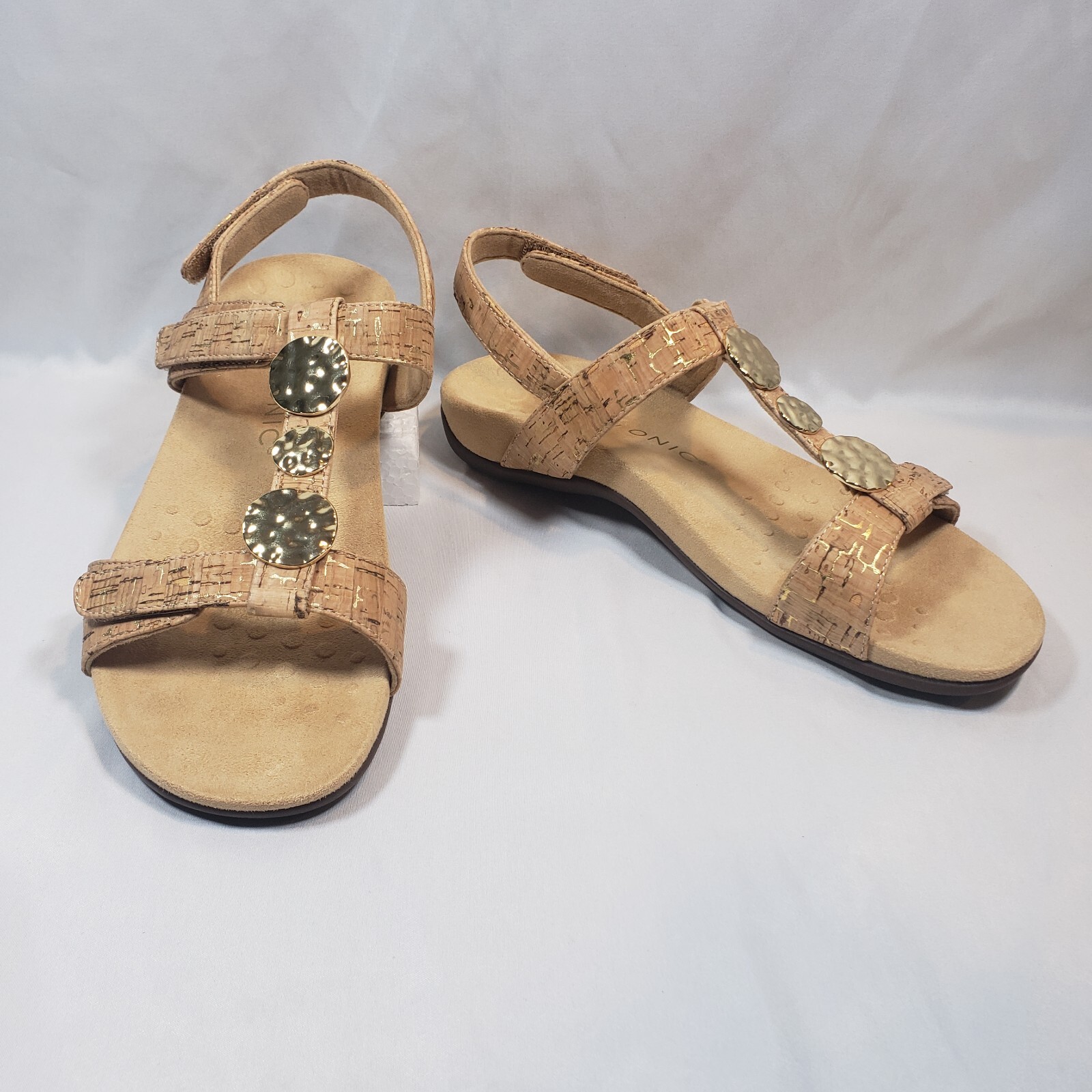 PANTOFOLA D’ORO Sandali infradito Vionic Farra donna taglia 10 oro sughero casual slide slide