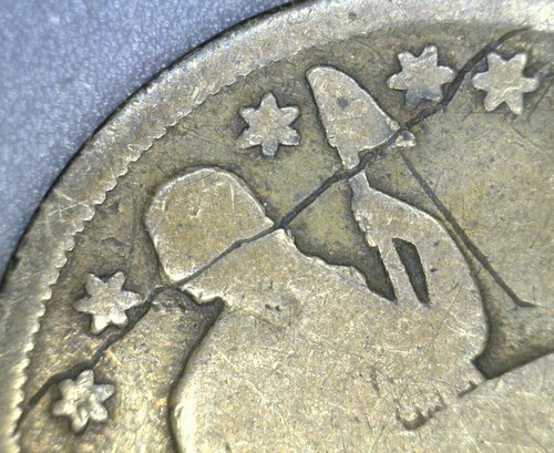 1839 O Seated Liberty Dime with MASSIVE CRACKED PLANCHET!  Must See! - Picture 5 of 11