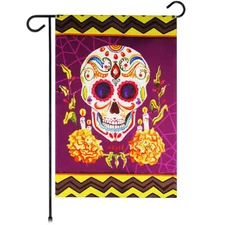 G128 Garden Flag Day of the Dead Decoration Sugar Skull 12"x18"