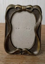 Weston Gallery Picture Frame Ornate Victorian Style Antique Brass Bow Mini Photo