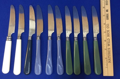 Cuchillos de cena cuchillas de acero inoxidable manijas de plástico de colección conjunto de 10 Gibson China - Imagen 3 de 4