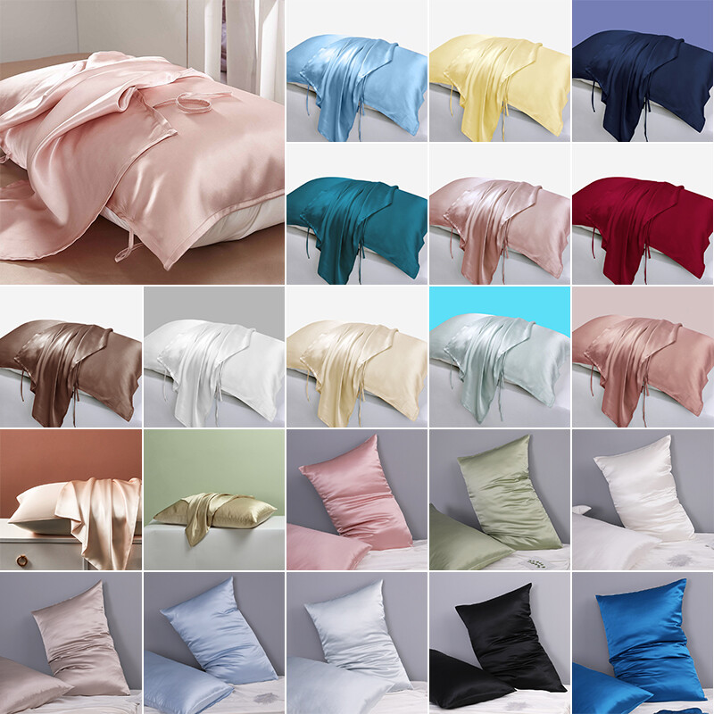 Mulberry Silk Pillow Towel Solid Color Pillowcase Bedding Sleeping Pillow Cover