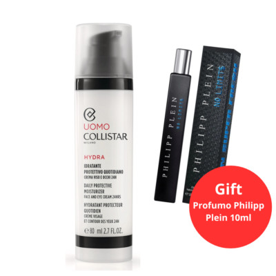 Collistar Herren Feuchtigkeitsspendende tägliche schützende Gesichts- und Augencreme 24h 80ml + Geschenk