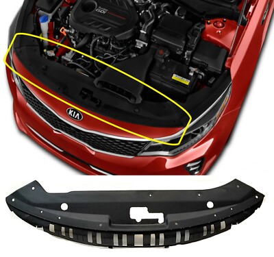 FRONT UPPER GRILLE RADIATOR COVER FOR 2019-2020 KIA OPTIMA - BLACK ABS PLASTIC - DIRECT REPLACEMENT