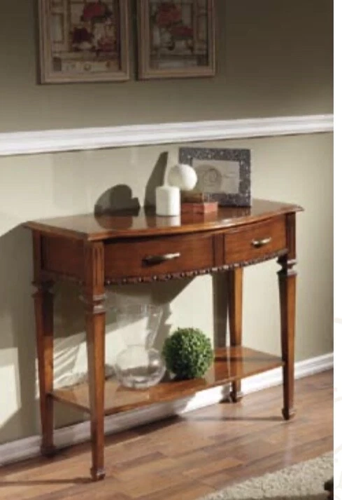VidaXL Tavolo Consolle In Legno Massello Di Recupero - Stile Retrò Con 2 Cassetti - 120x40x75 Cm - Mobile Ingresso Vintage