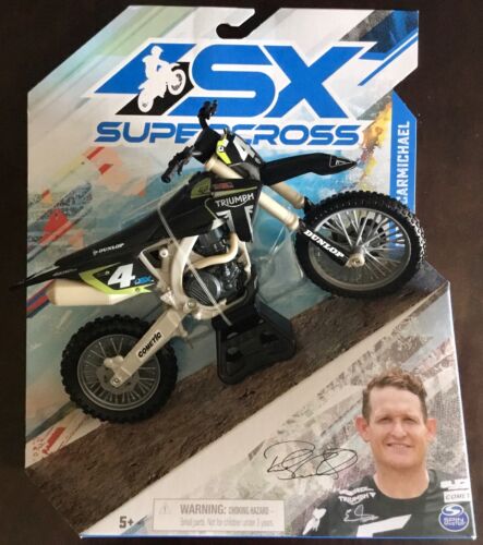 Spin Master SX Supercross Ricky Carmichael Triumph TF 450 Moto X Motorcycle Rare - Picture 2 of 4
