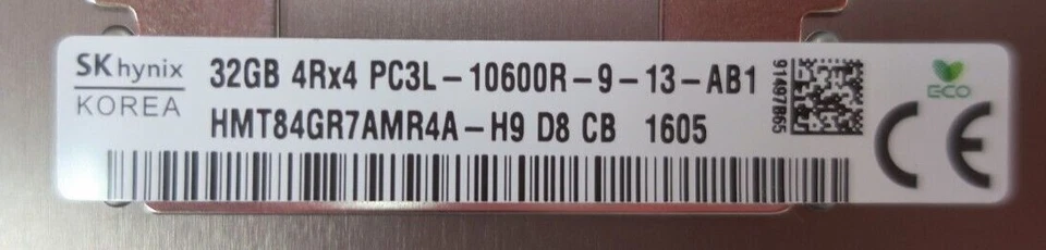 Sun Oracle 32GB 4Rx4 DDR3 PC3L-10600R ECC REG 240-Pin Server Memory RAM 7053841 - Image 2 of 4