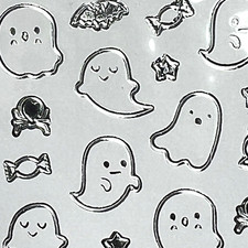 Halloween Ghost Gold  Silver Foil Stickers Scrapbooking Planners Journals