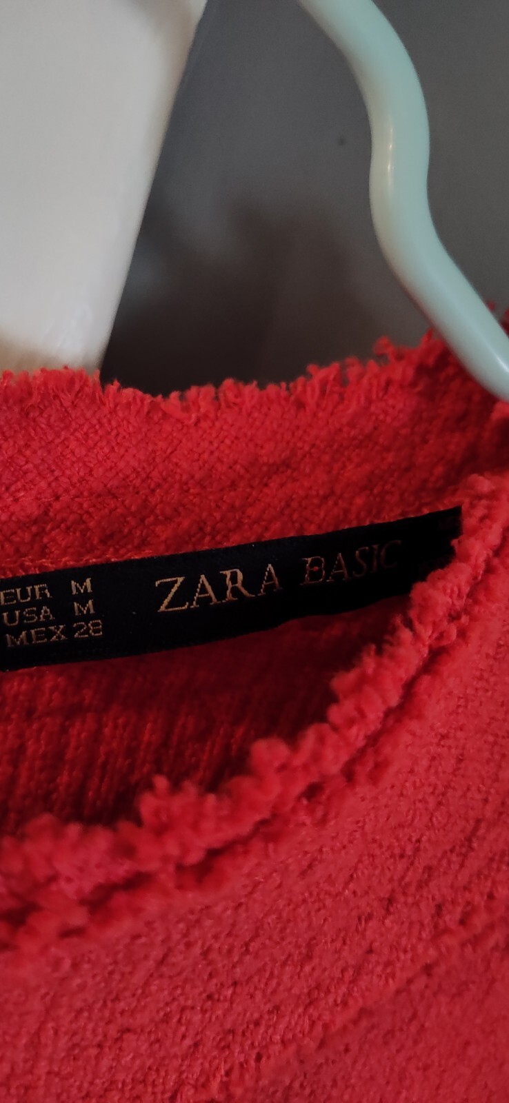 Zara Basic Red Boho Top Medium #Green3 - image 3