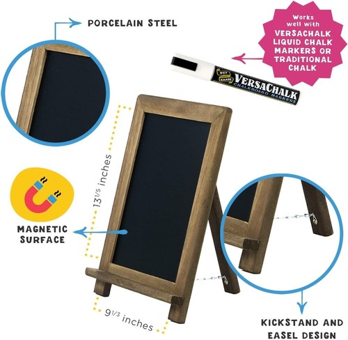 Portable Magnetic Chalkboard with Rustic Pine Frame - Easy To Use & Clean - Picture 5 of 6