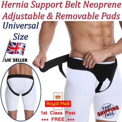Männer Hernie Gürtel gebogen Leiste Bauch Leiste Traverse verstellbar Bandage Unterstützung