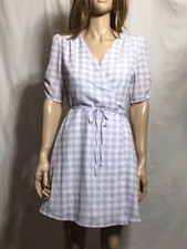 Women's NWT Charlie Holiday Juniper Wrap Lilac Short Sleeve Dress