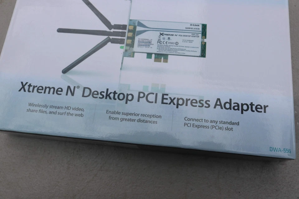 Adaptador PCI Express D-Link Modelo DWA-556 Xtreme Inalámbrico N' Escritorio Foto 2 de 4
