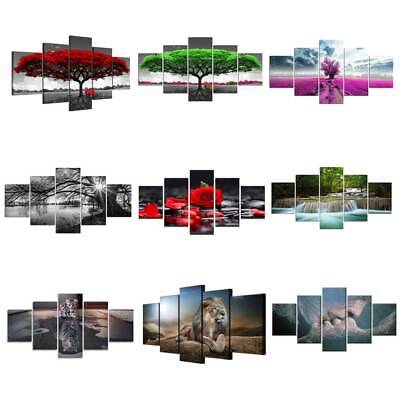 5pcs Panels Unframed Modern Canvas Art Oil Painting Picture Wall Hanging Decor - Modern Wall Hangings Uk
