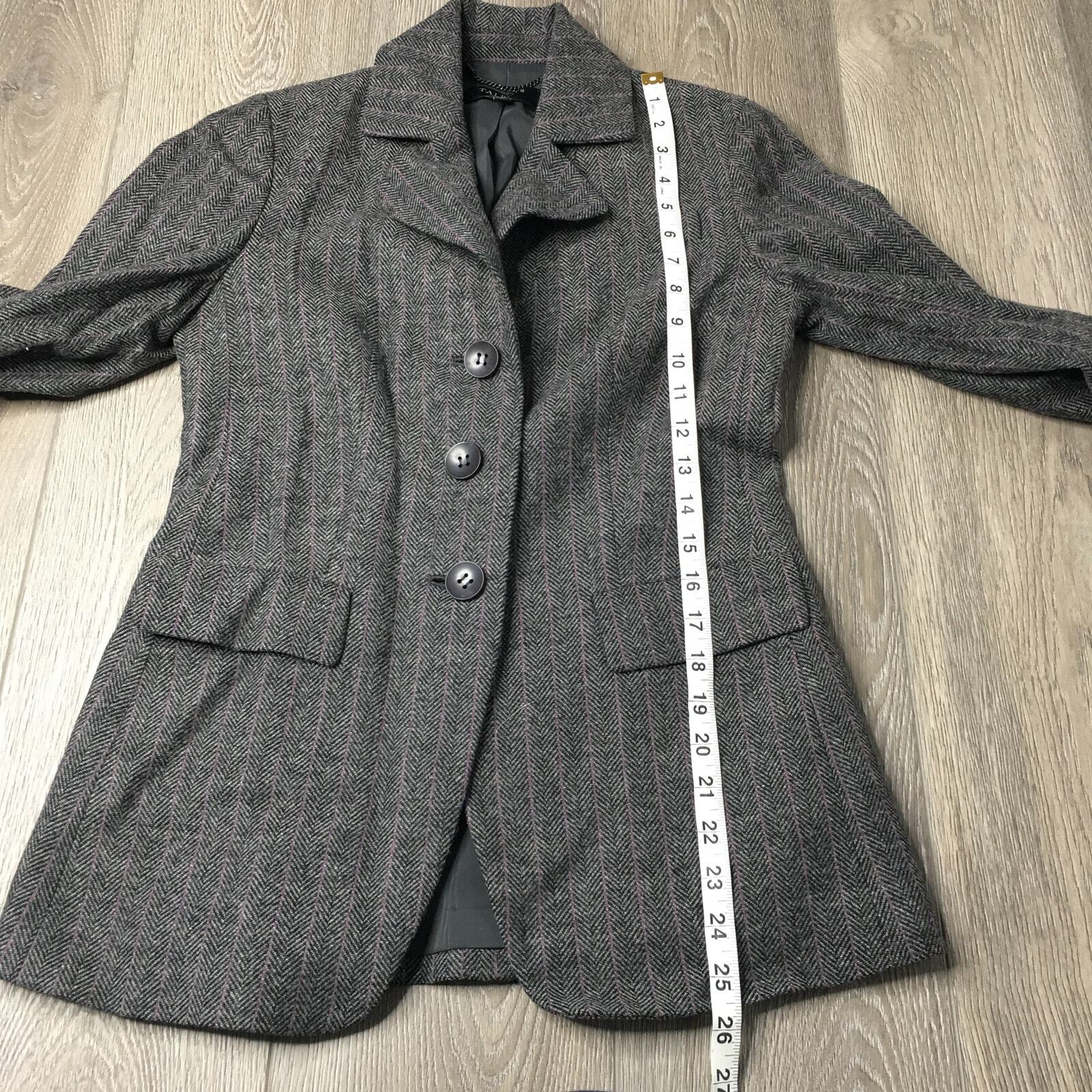 Talbots Single Breasted Lined Herringbone Wool Bl… - image 7