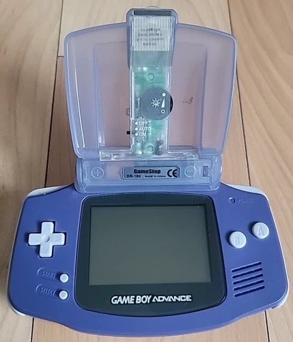 Nintendo Game Boy Advance AGB-001 Indigo Purple Handheld System & Light - TESTED