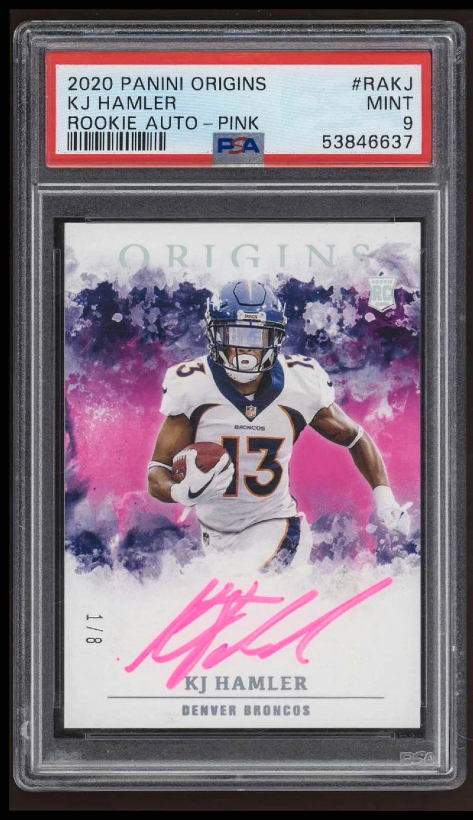 KJ Hamler Panini Origins Rookie Autographs #RAKJ Pink