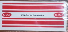 Repro 1/24 Cox La Cucuracha Peel-N-Stick Decal Set Not Die Cut 