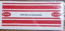Repro 1/24 Cox La Cucuracha Peel-N-Stick Decal Set(Not Die Cut)