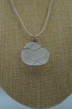 White Clear Sea Glass Pendant: Couch Shape P 83