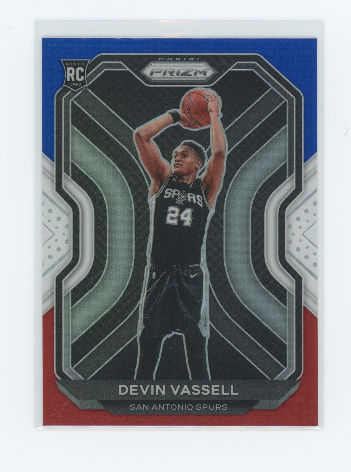 DEVIN VASSELL 2020-21 PANINI PRIZM ROOKIE RED WHITE BLUE #252 RC RWB