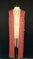 NEW LULAROE Size L Joy Vest Orange Blue Southwest