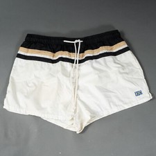 VTG 80s Laguna Swim trunks Short Shorts Stripe Drawstring White/black XL 40-42