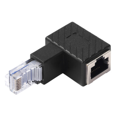 90 Degree RJ45 Converter Ethernet Network Adapter Extender Multi-Angle Coupler Q