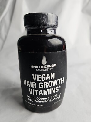 Hair Thickness Maximizer Vegan Hair Growth Vitamins, 90 Capsules,  USA