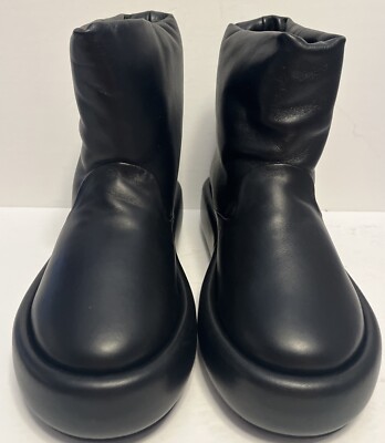 Clergerie Black Leather Aidan Short Pull On Flatform Boots NIB