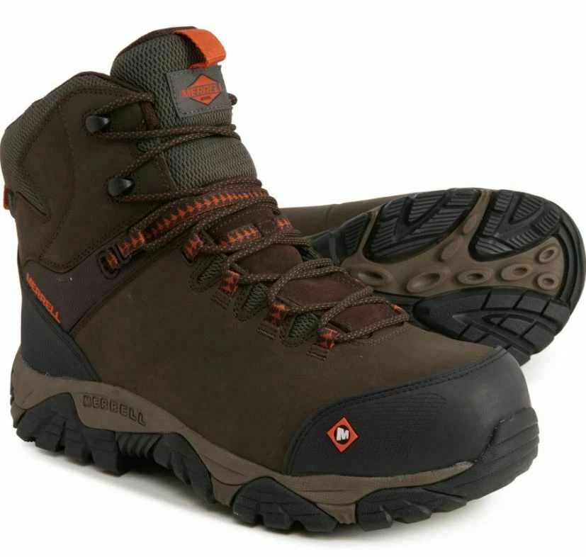 9 Wide Merrell Phaserbound Mid men s Work Boots Waterproof Composite Safety Toe