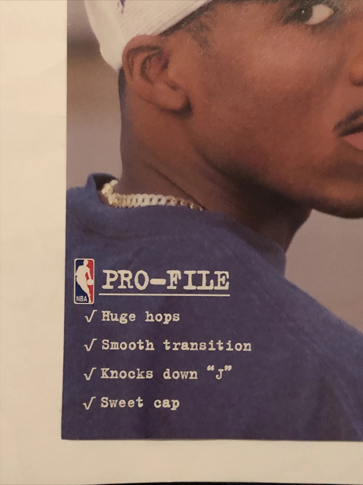 1996 Eddie Jones Sports Specialties Cap PRINT AD Los Angeles Lakers Hat VTG 90s - Image 4 of 4