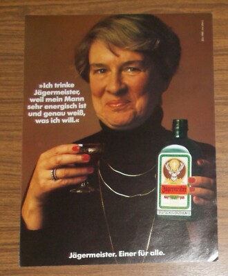 Seltene Werbung JÄGERMEISTER - Einer für alle #1989 Was ich will 1981