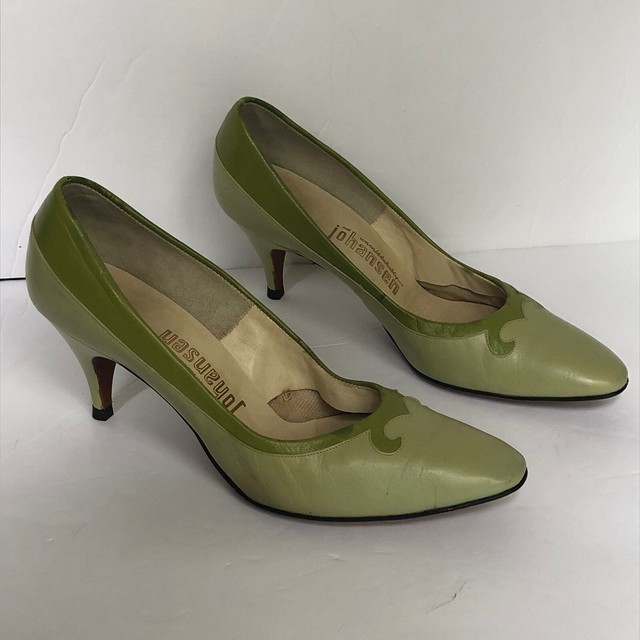 Johansen Vintage Women's Shoes Heels Pumps 2Tone Green Size 5M eBay