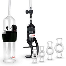 LeLuv Penis Pump with Bullet Zgrip EasyOp 4 Constriction Rings Pick the Size