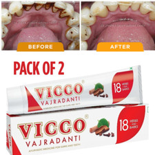 2 X Ayurvedic Vicco Vajradanti ToothPaste For Strong  Healthy Teeth 100g