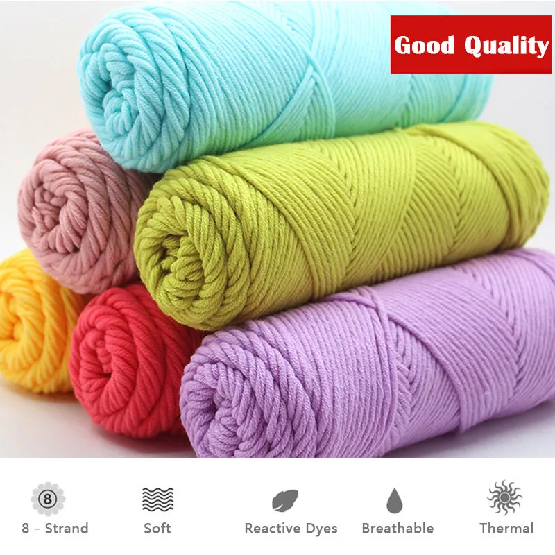 100g DIY Chunky Cotton Yarn Bulky Arm Knitting Wool Roving Crocheting 30 Colors