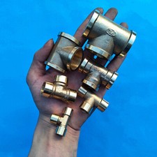 1/8 1 BSP Female Thread Hardware Adapter Brass Tee Pipe Connector 3 Way T-piece