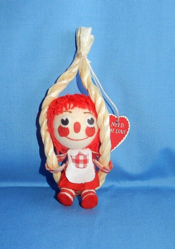 Vintage Raggedy Ann on Swing Valentine's Day Ornament