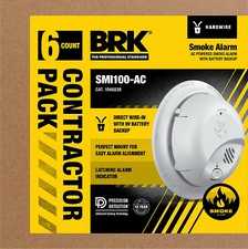 BRK 1046838 Hardwired Smoke Alarm, Battery Backup, Contractor 6-Pk. - Quantity 1