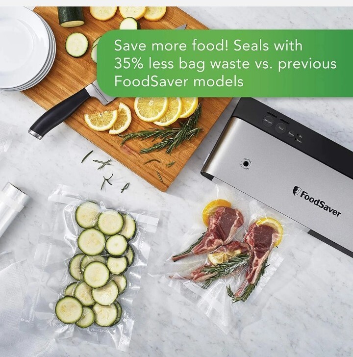 FoodSaver VS0150 PowerVac Macchina Sottovuoto Compatta Verticale Nera, Con Rotolo E Sacchetti Inclusi, Mantiene Il Cibo Fresco Fino A 5 Volte Di Più