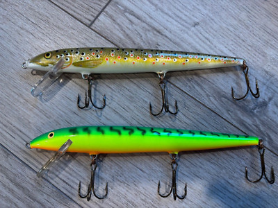 Lot of 2 NEW Rapala Original Floating 18cm F18 7in Brown Trout Firetiger FT