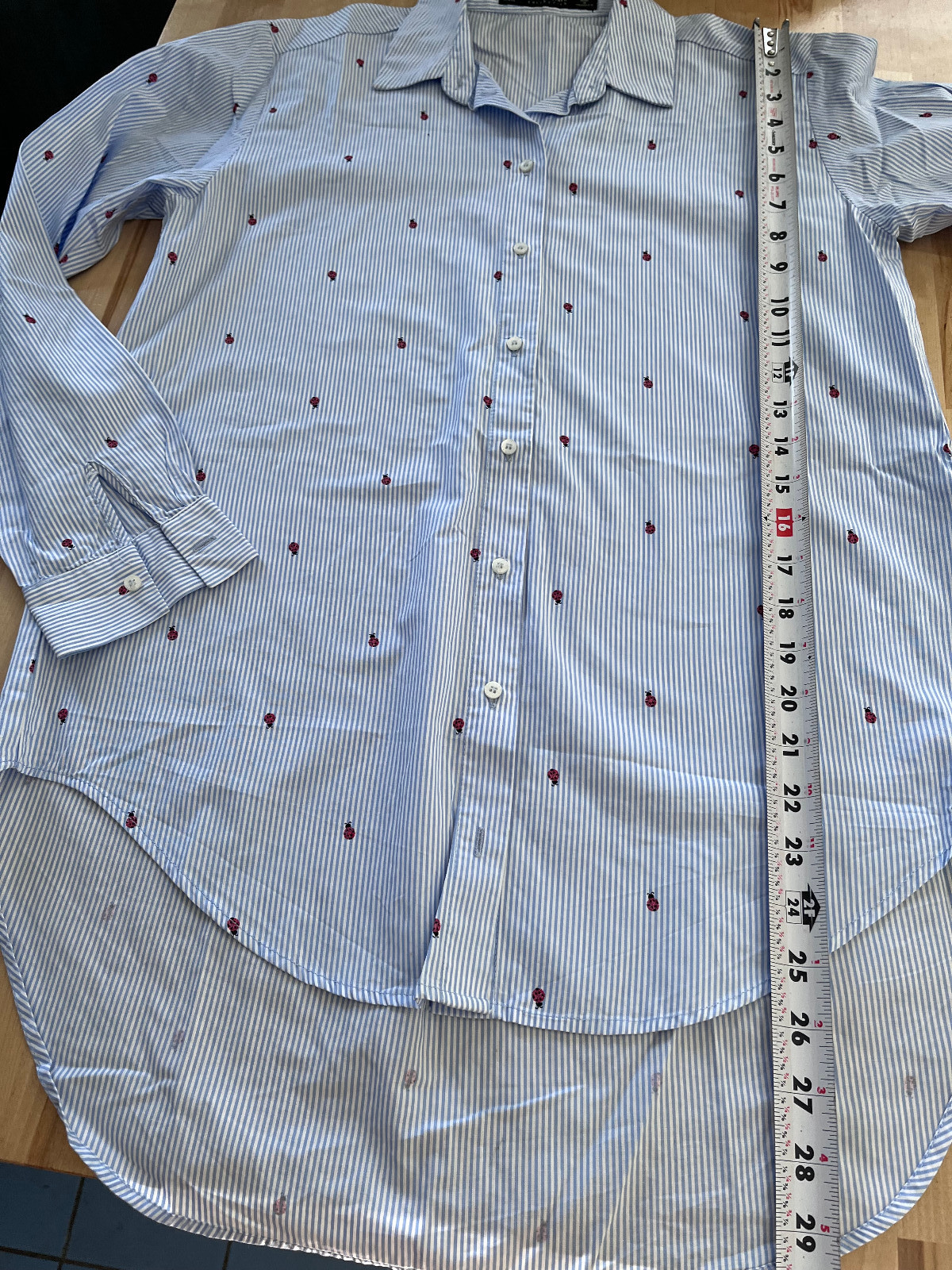 ZARA Basic Striped Ladybug Print Long Sleeve Butt… - image 6