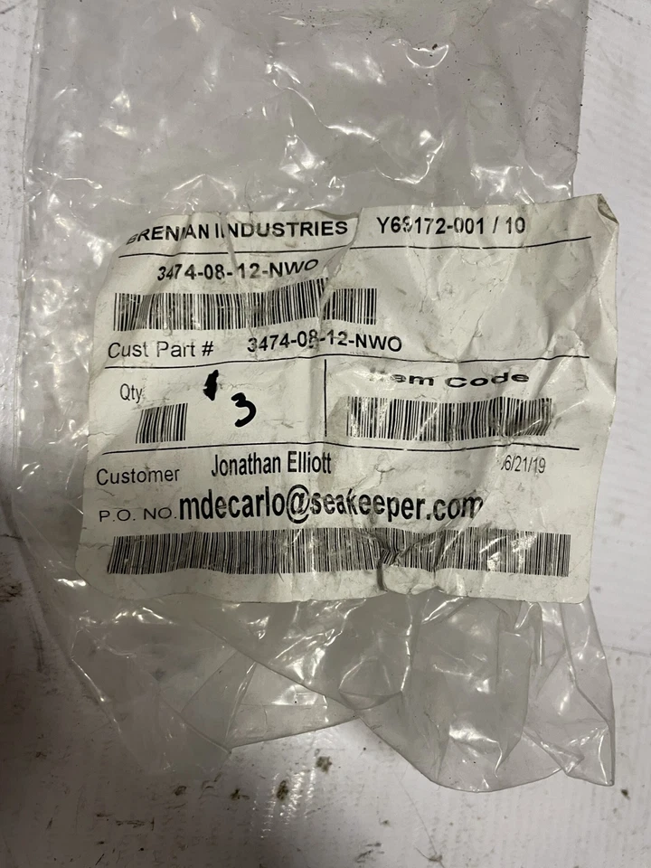 3474-08-12-NWO Hydraulic Straight Adapter 1/2” x 3/4” Male ORP -lot of 3 NEW - Image 4 of 4