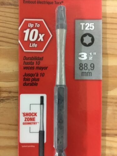 5-Milwaukee SHOCKWAVE™ Impact Duty Torx® 3-1/2”T25 Power Bit 48-32-4561 USA New - Picture 2 of 4