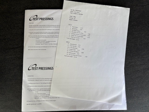 Tom Waits - A Rider In The Rain - Test Pressing - Vinyl - DLP