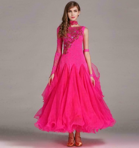 NEW Ladies Modern Waltz Tango Standard Dress Ballroom Competition Dance Dresses - Picture 20 of 20