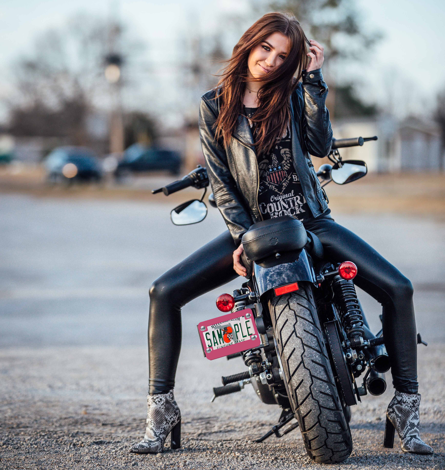 Metal Bike License Plate Frame Italian Girl Italy Motorcycle